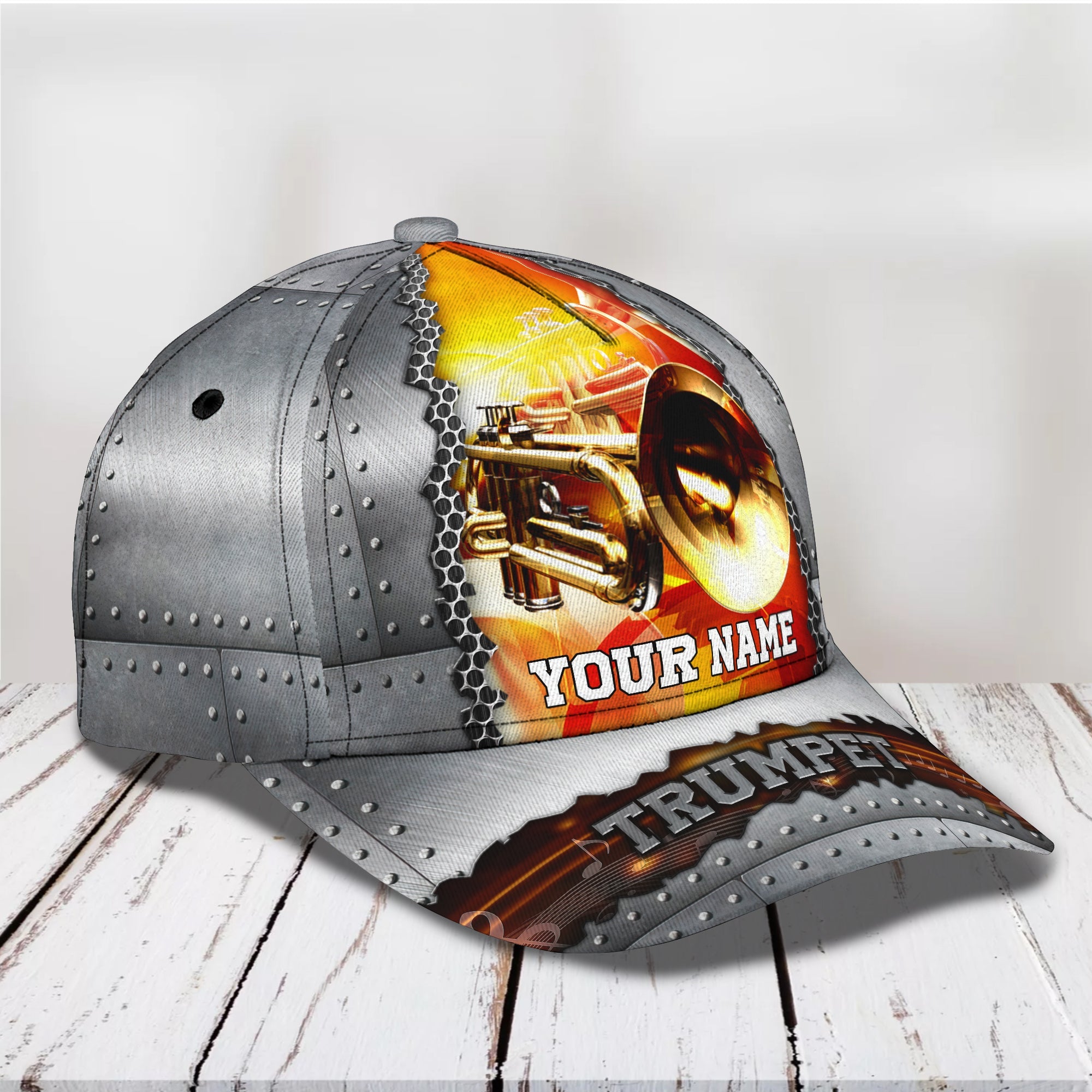 3D Classic Cap Trumpet Personalized Name Cap 03 Trucker Hats Custom Hats Gifts For Men & Women