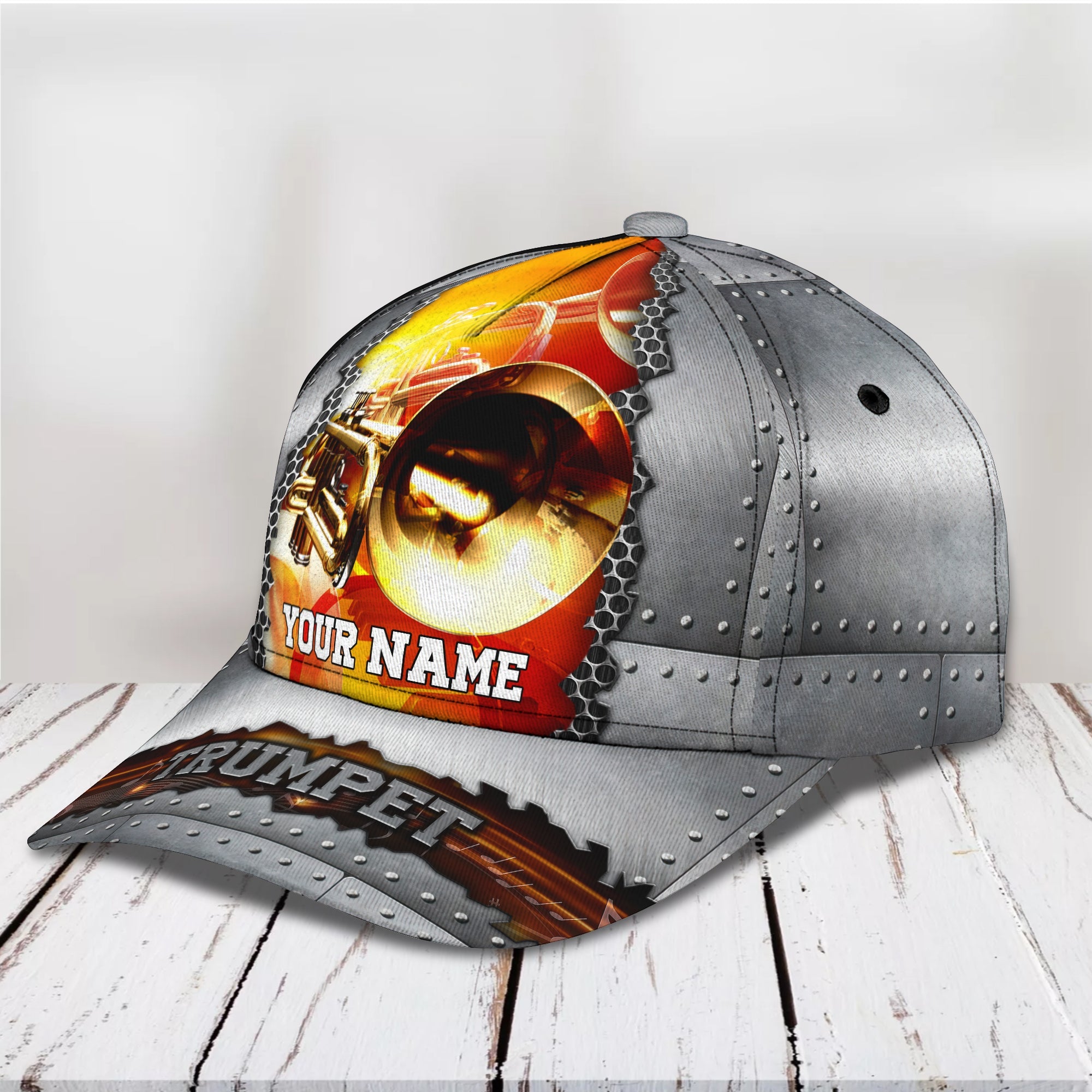 3D Classic Cap Trumpet Personalized Name Cap 03 Trucker Hats Custom Hats Gifts For Men & Women