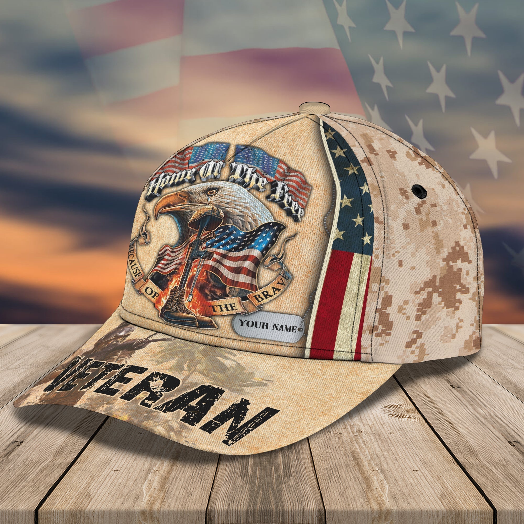 3D Classic Cap Us Veteran Personalized Name Cap Trucker Hats Custom Hats Gifts For Men & Women
