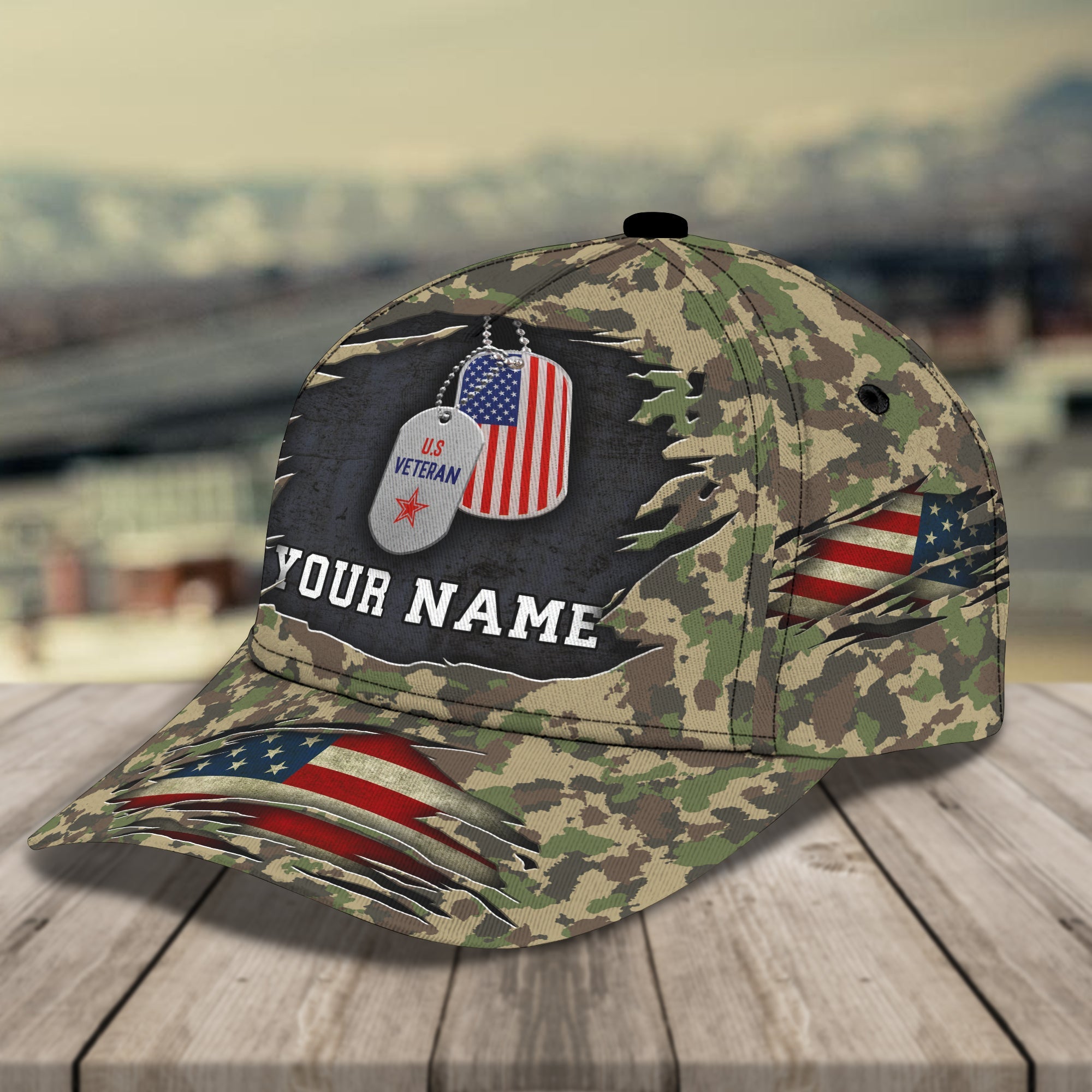3D Classic Cap Veteran 1 Personalized Name Cap 020 Trucker Hats Custom Hats Gifts For Men & Women