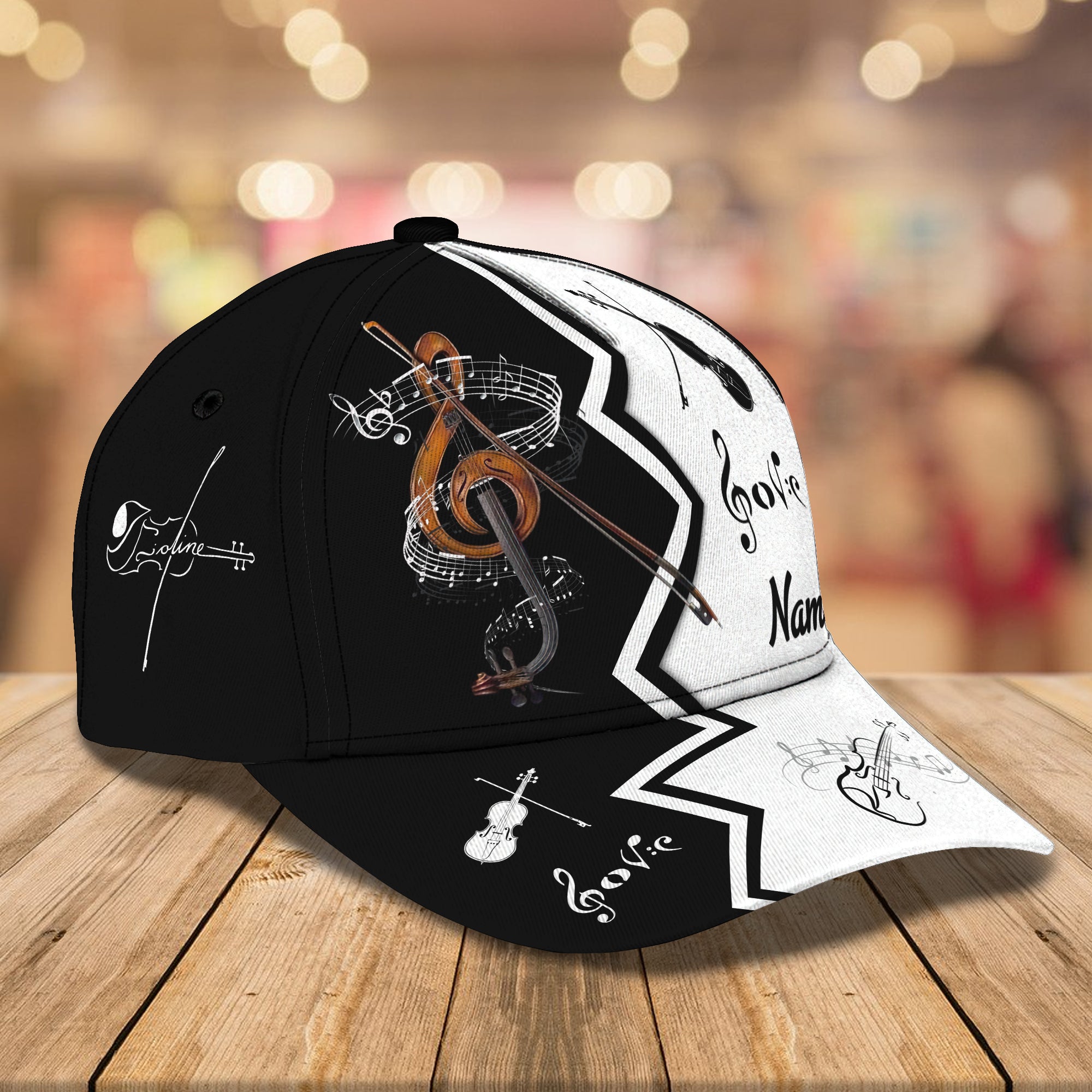 3D Classic Cap Violin Personalized Name Cap 408 Trucker Hats Custom Hats Gifts For Men & Women