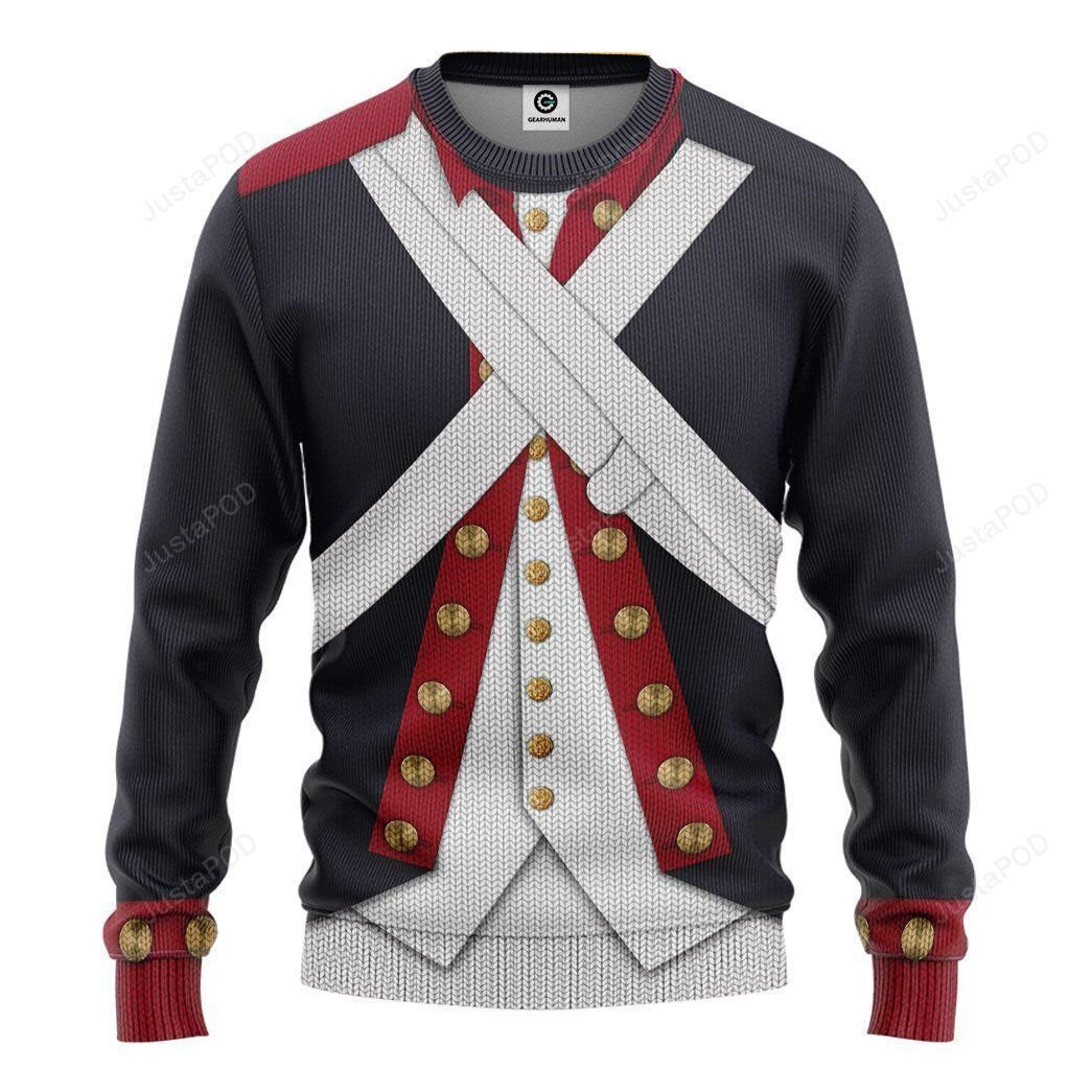 3D Continental Army Ugly Christmas Sweater Adult 3D Funny Matching for family