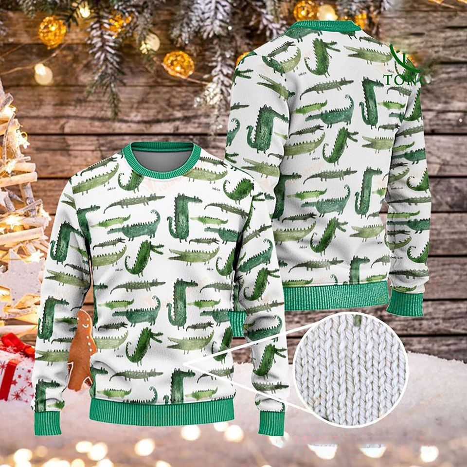3D Cute Alligators Christmas Ugly Sweaters