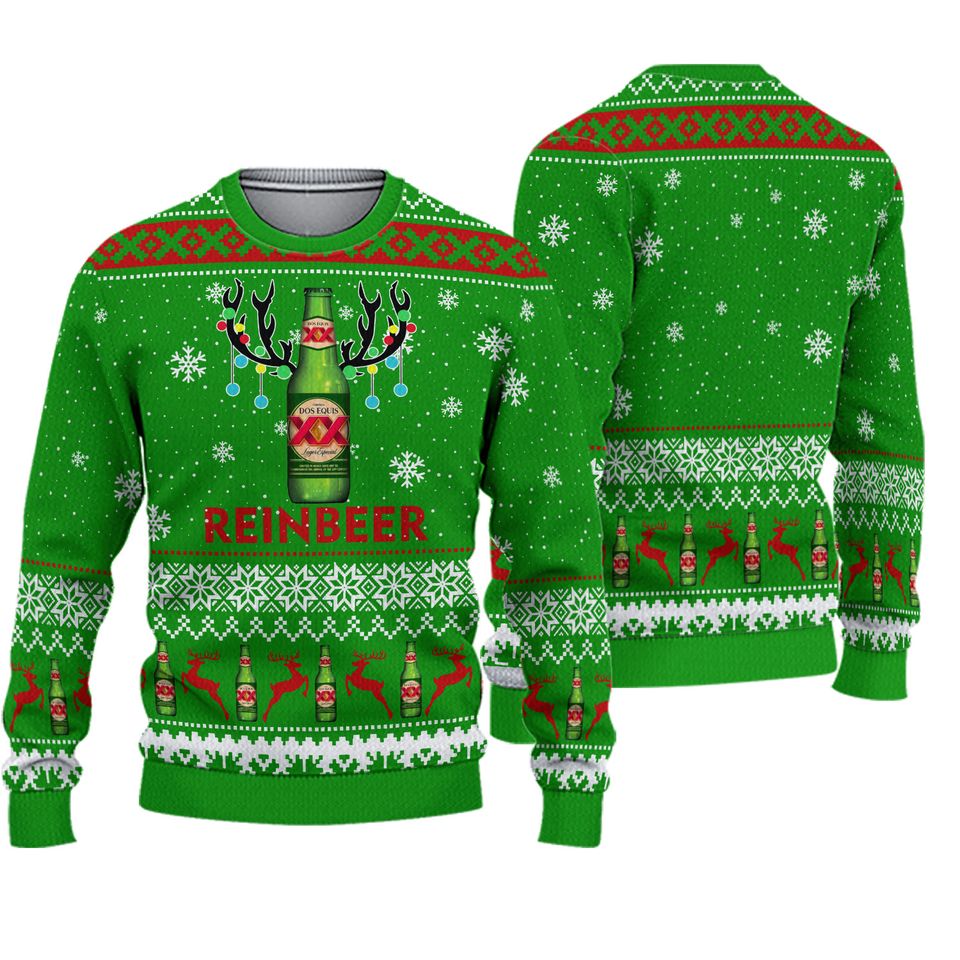 3D Dos Equis Reinbeer Christmas Sweater