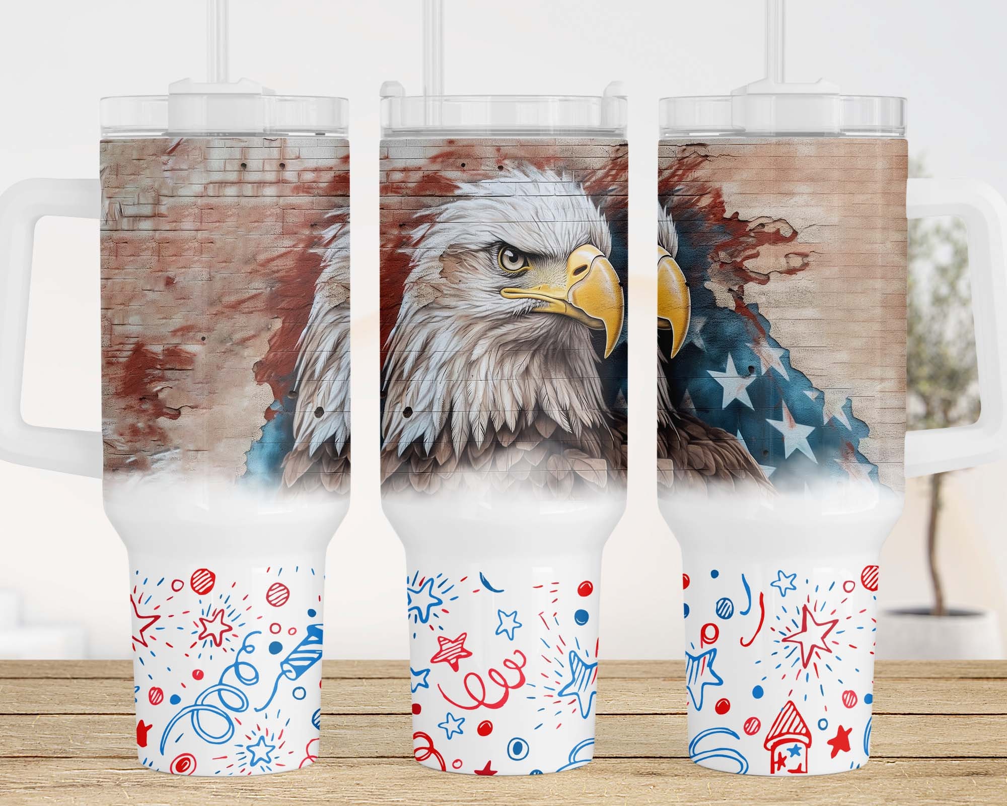 3D Eagle American Flag Custom Stanley Cup 40 oz 30 oz Tumbler With HandleTVC2301958