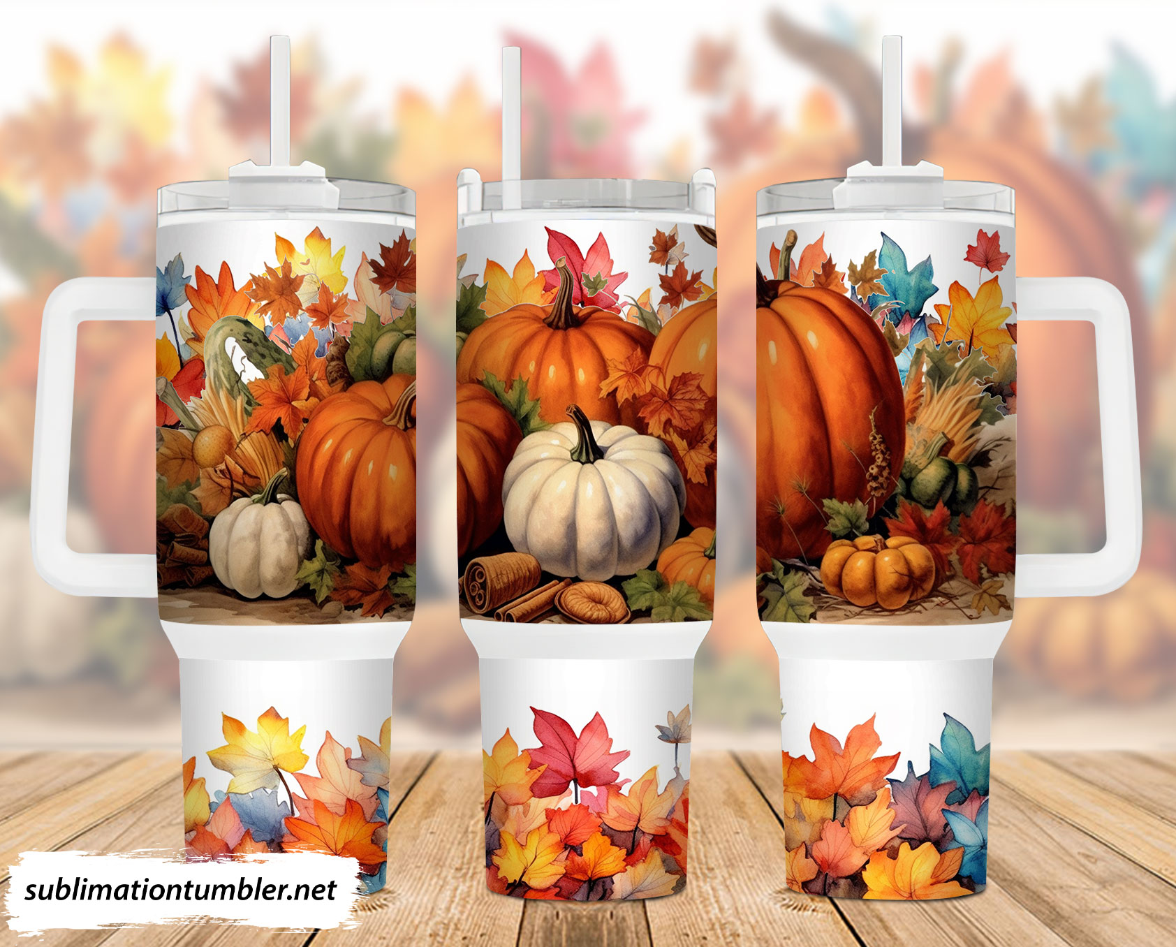 3D Fall Pumpkin Custom Stanley Cup 40 oz 30 oz Tumbler With HandleTVC2301896