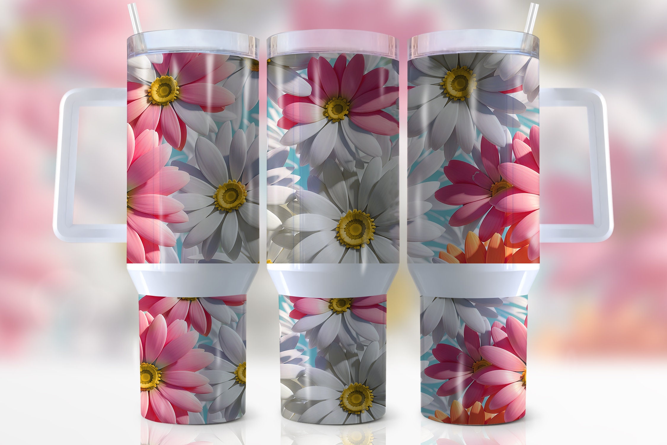 3D Flowers Custom Stanley Cup 40 oz 30 oz Tumbler With HandleTVC2301947