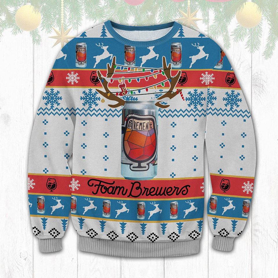 3D Foam Brewers Beer IPA Christmas Ugly Sweater