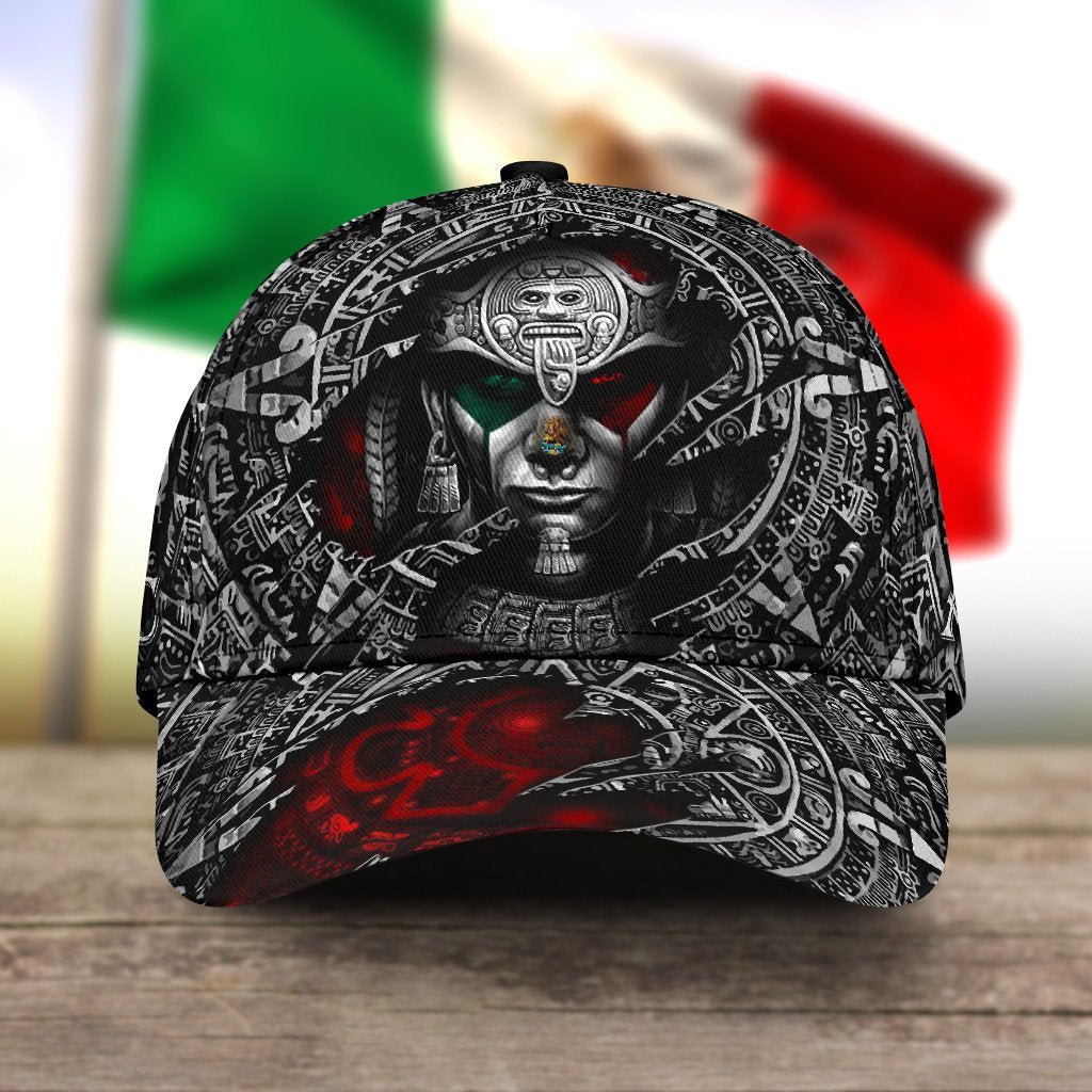 3D Full Printed Aztec Hat For Mexican, Mexico Aztec Classic Cap Hat, Aztec Mexico Hat Baseball Trucker Hats Custom Hats Gifts For Men & Women