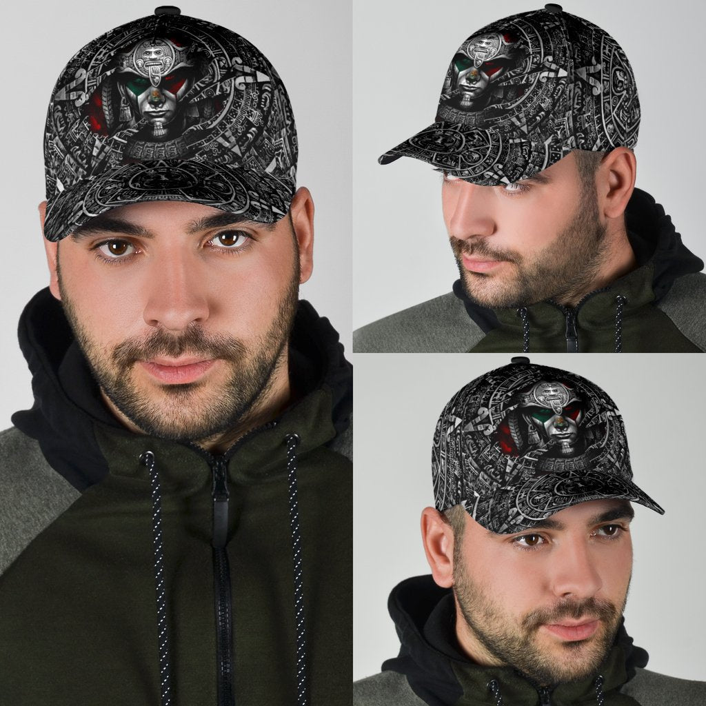 3D Full Printed Aztec Mexican Classic Cap, Aztec Cap Hat, Mexico Aztec Hat Cap For Him Her Trucker Hats Custom Hats Gifts For Men & Women