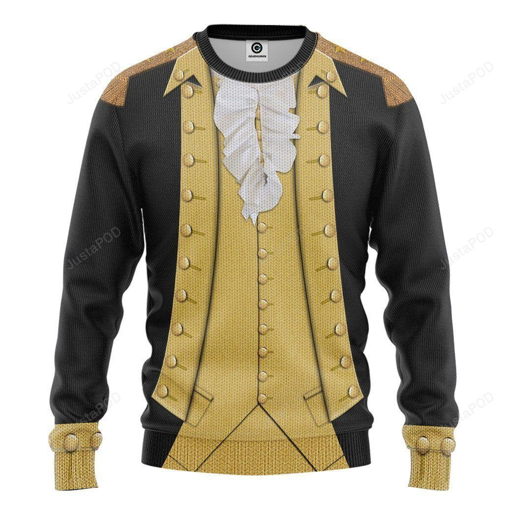 3D George Washington Ugly Christmas Sweater Adult 3D Funny Matching for family