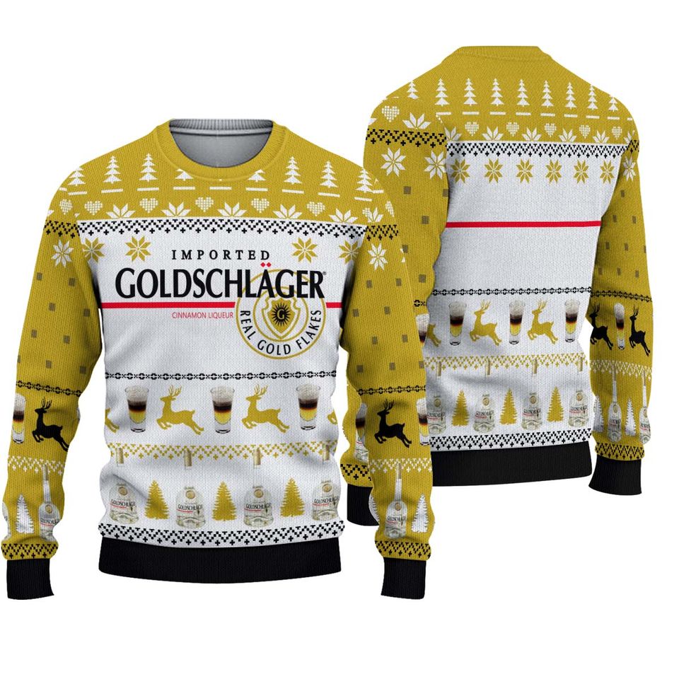 3D Goldschlager Cinnamon Liqueur Ugly Sweater