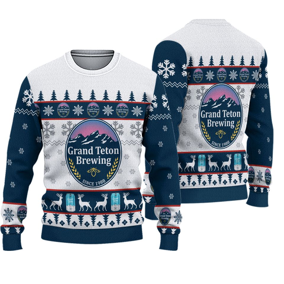 3D Grand Teton Brewing Beer Ugly Christmas Ugly Sweater