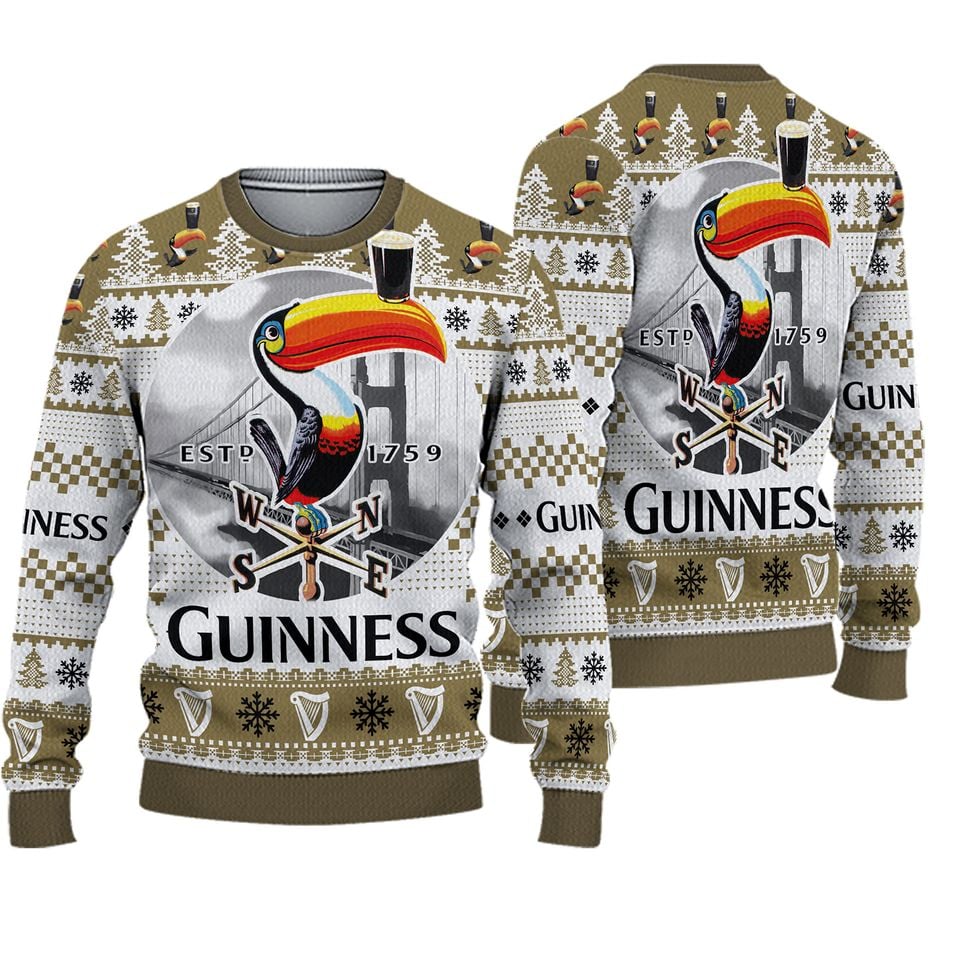 3D Guinness Ugly Sweater Beer Drinking Christmas