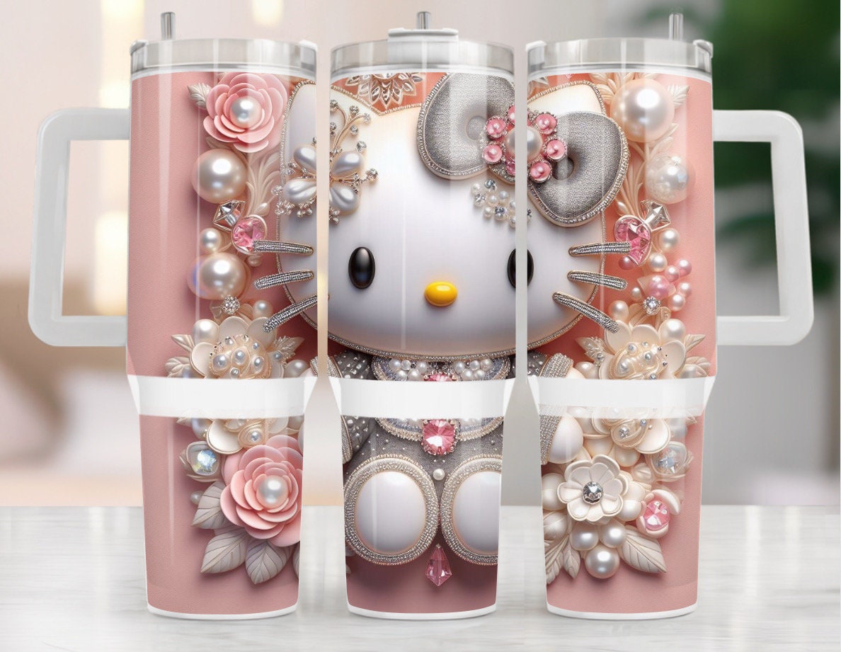 3D Hello Kitty Sanrio Cartoon Custom Stanley Cup 40 oz 30 oz Tumbler With HandleTVC2301971
