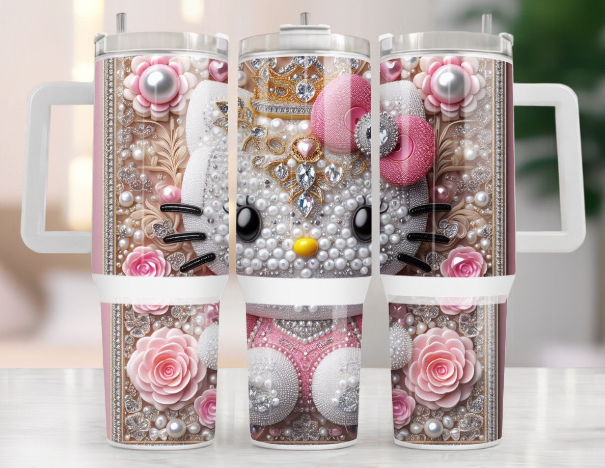 3D Hello Kitty Sanrio Cartoon Custom Stanley Cup 40 oz 30 oz Tumbler With HandleTVC2301971