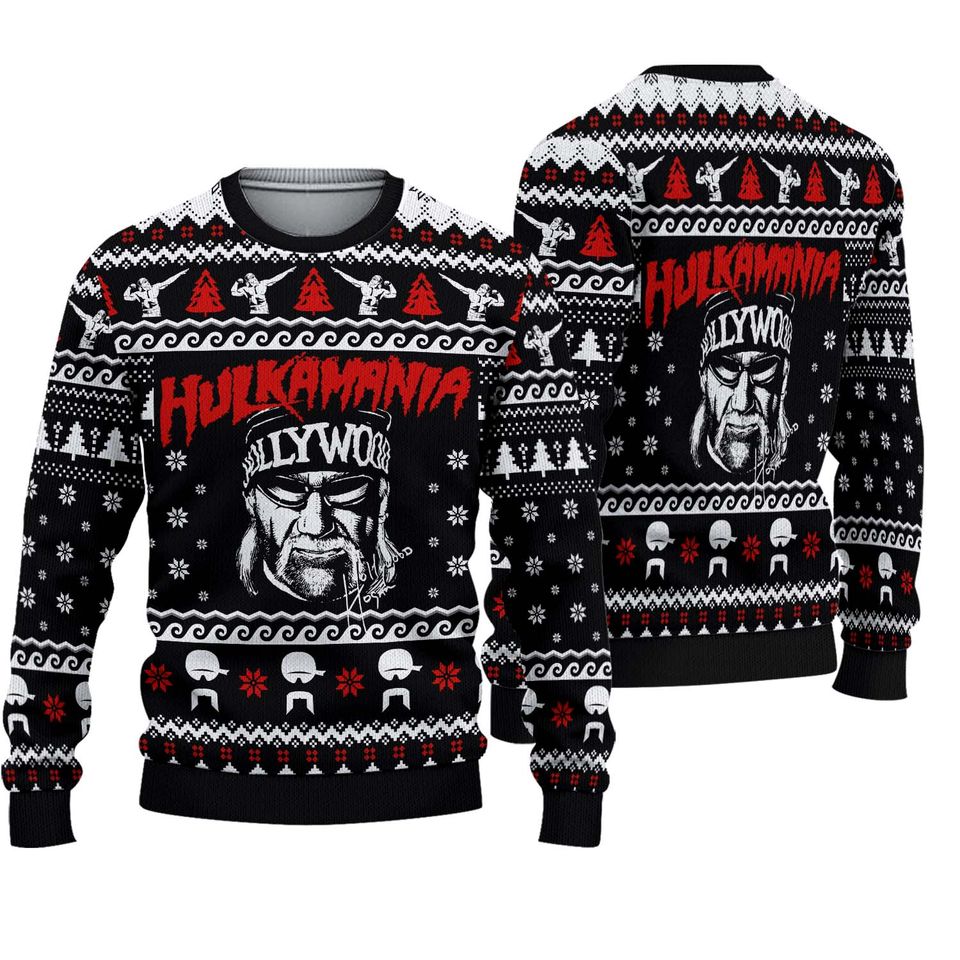 3D Hulkamania Logo 3D Christmas Ugly Sweater