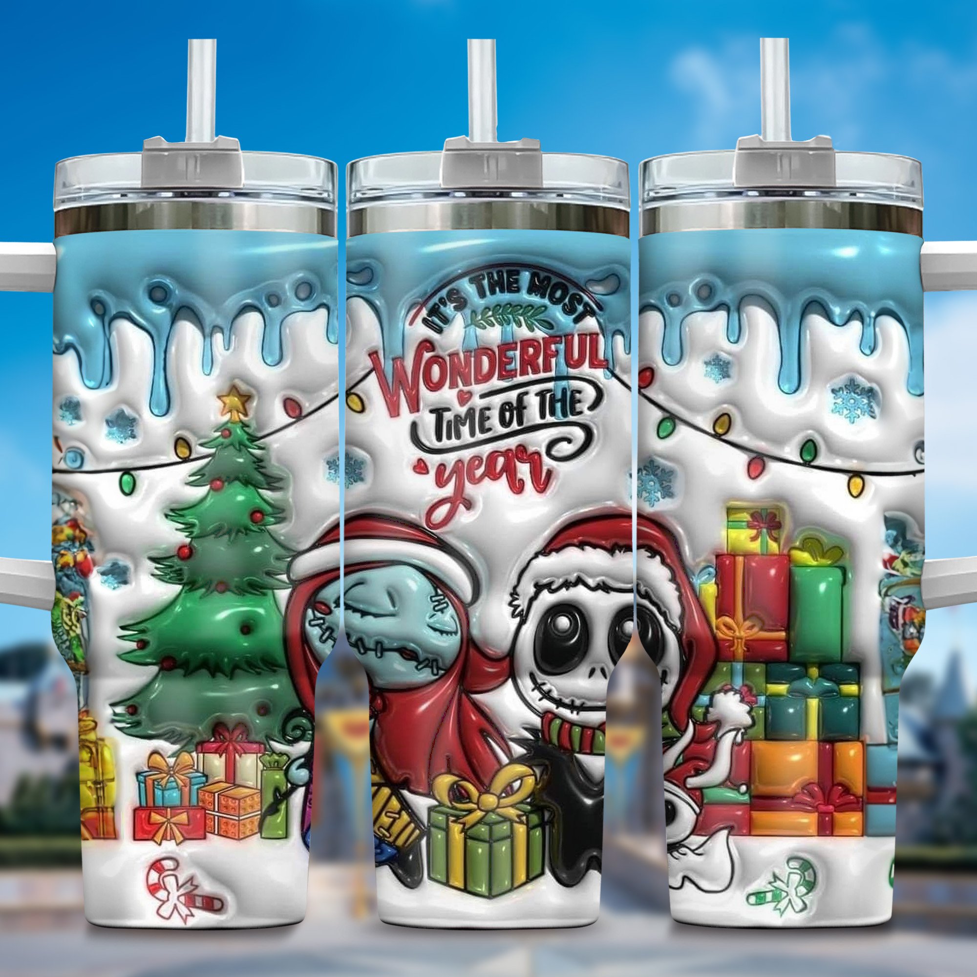 3D Jack and Sally Movies Custom Stanley Cup 40 oz 30 oz Tumbler With HandleTVC2301356