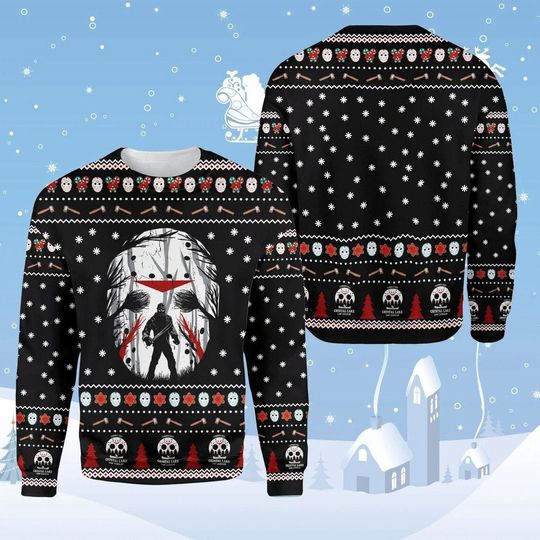 3D Jason Horror Christmas Ugly Sweater - Image 2