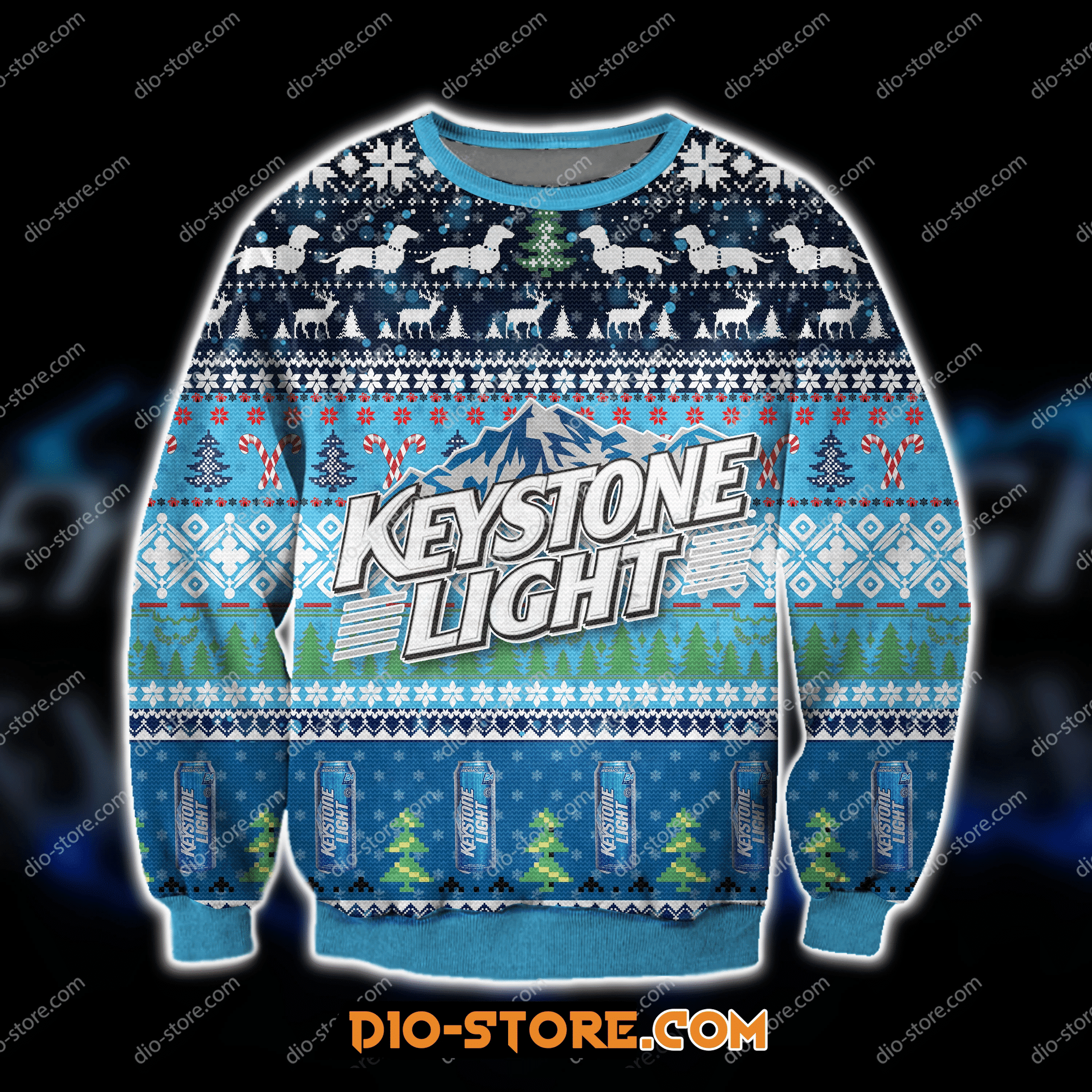 3D Keystone Light Beer Ugly Christmas Sweater Adult 3D Funny Matching for family