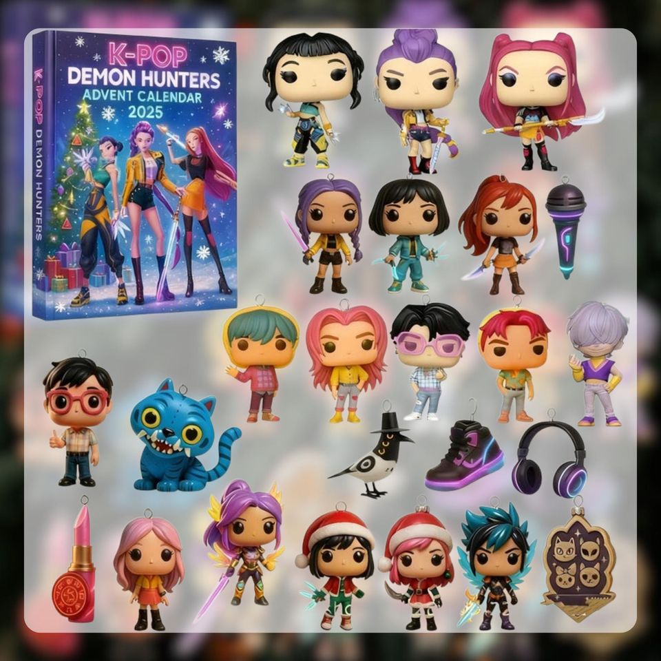 3D Kpop Demon Hunters Christmas Advent Calendar, 24-Day Anime Countdown Box