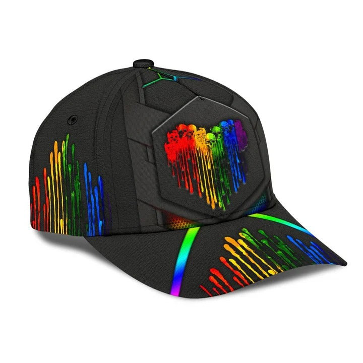 3D LGBT Cap For Couple Lesbian, Be Proud Be Visible LGBT Printing Baseball Cap Hat, Gift For Gay Friends Trucker Hats Custom Hats Gifts For Men & Women