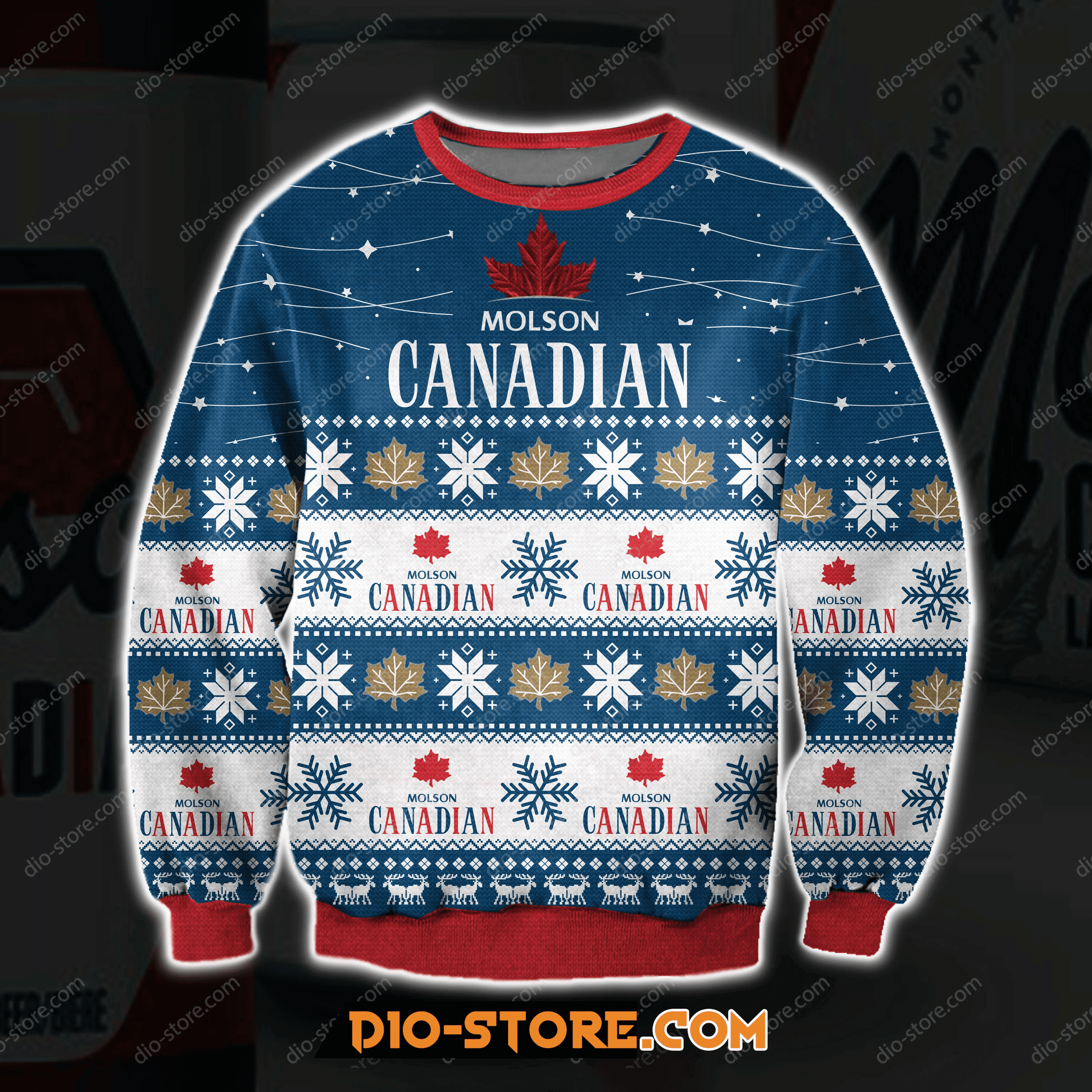 3D Molson Canadian Ugly Christmas Sweater Adult 3D Funny Matching for family