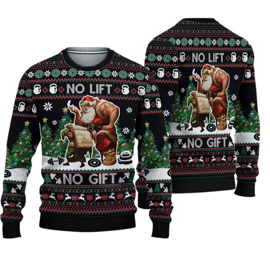 3D No Lift No Gift Christmas Gift All Over Print 3D Sweater - Image 2