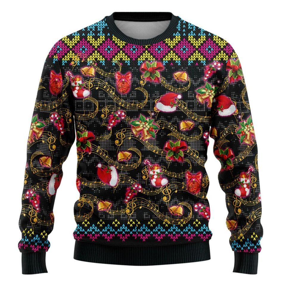 3D Print Ugly Christmas New Year Printed Sweatshirt, Xmas Jumper Sweatshirt