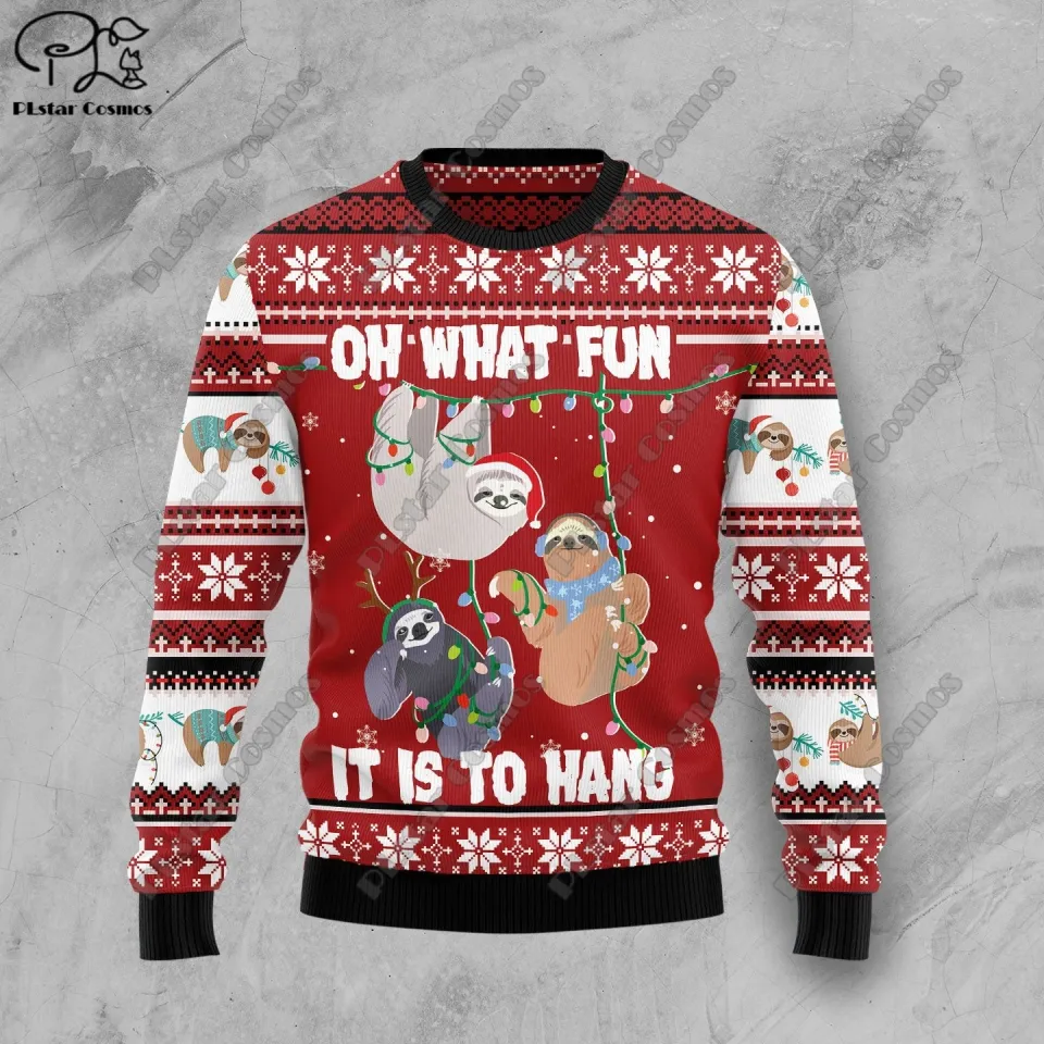 3D Printed Animal Cute Christmas Pattern Ugly Sweater