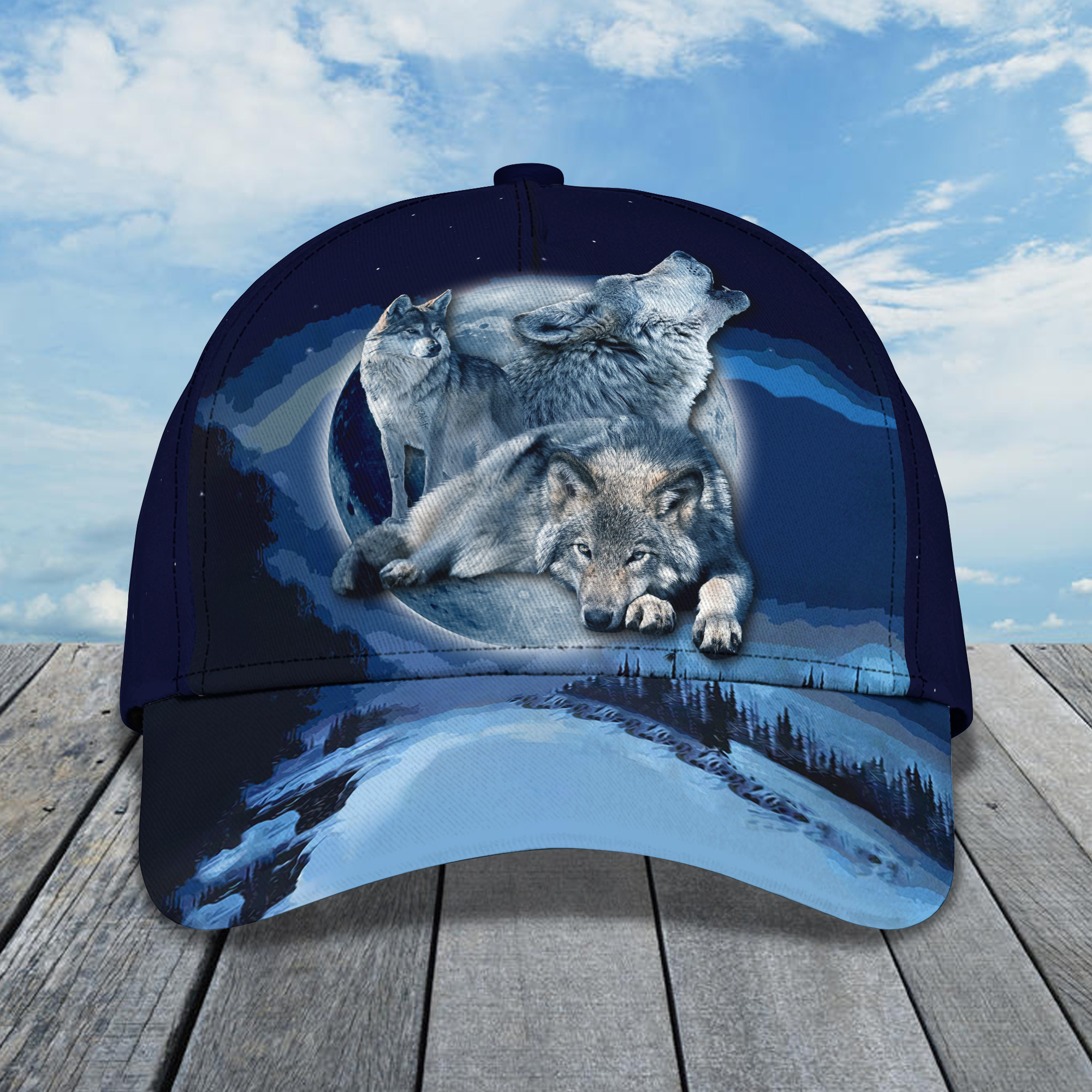 3D Printing Wolf Cap Wild Animal Lovers Trucker Hats Custom Hats Gifts For Men & Women