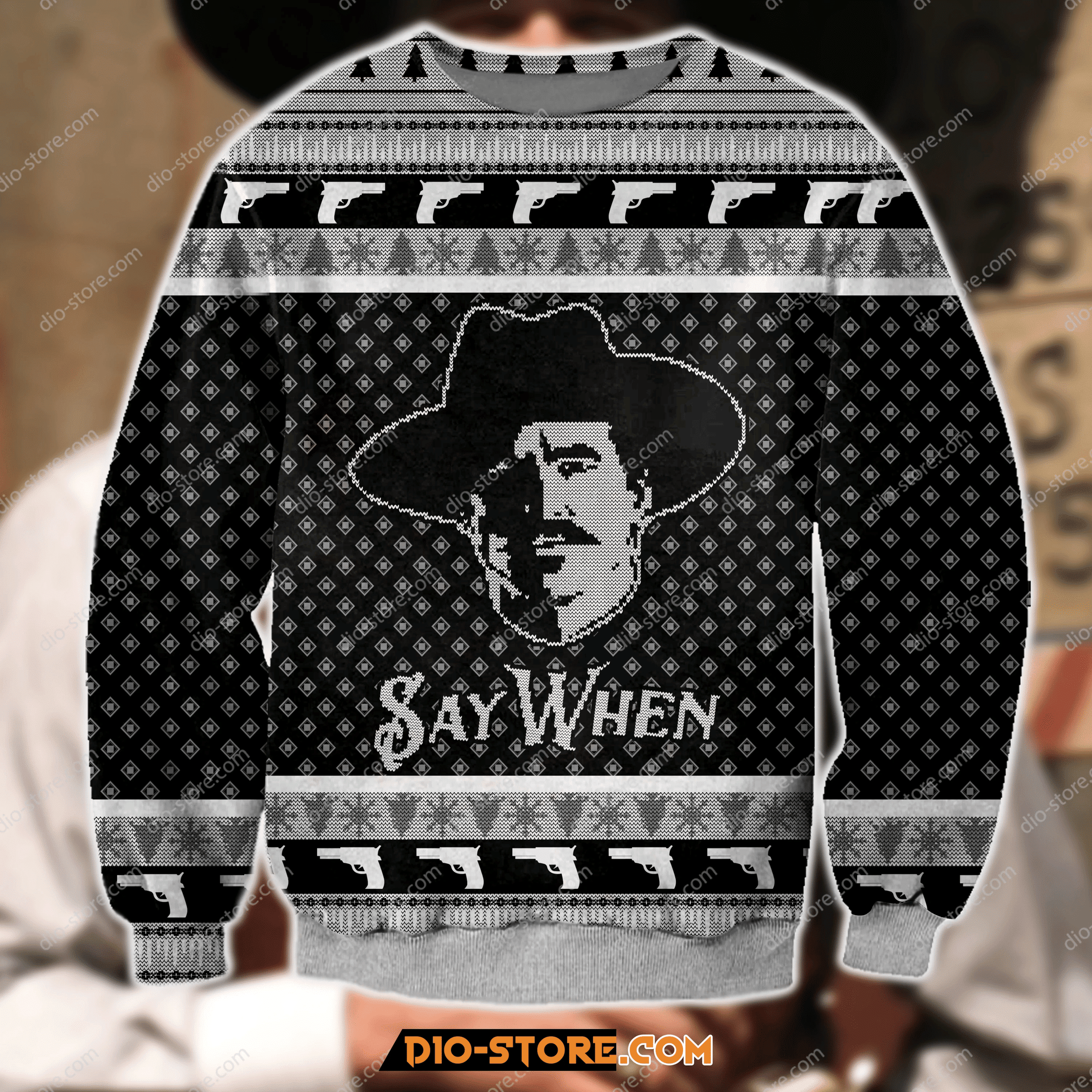 3D Say When Meme Tombstone Movie Ugly Christmas Sweater Adult 3D Funny Matching for family