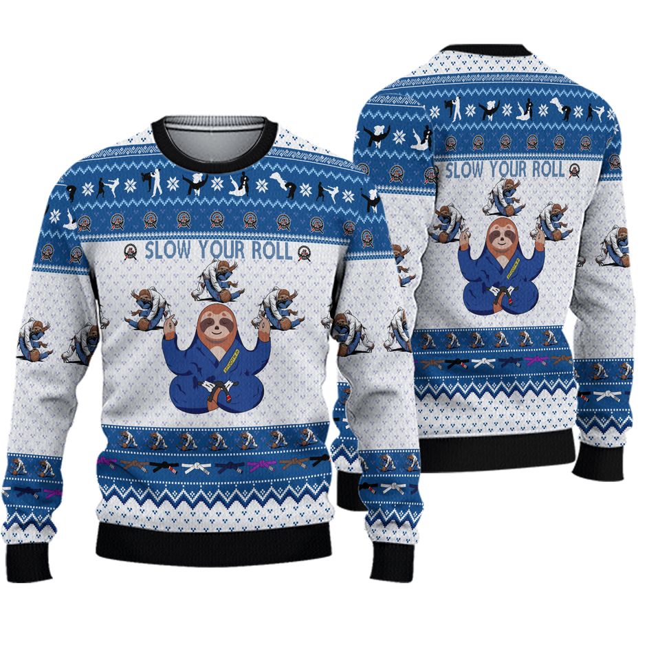 3D Slow Your Roll Jiu-Jitsu Sloth Sweater