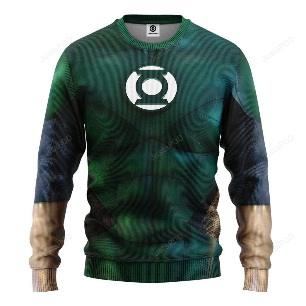 3D The Green Lantern Ugly Christmas Sweater Adult 3D Funny Matching for family