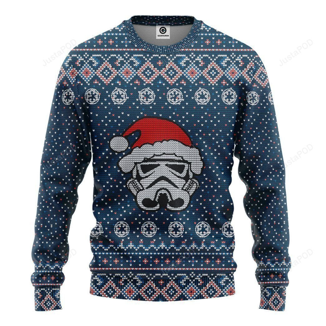 3D Ugly Christmas Mask Santa Red Ugly Christmas Sweater Adult 3D Funny Matching for family
