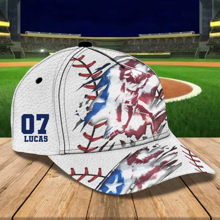 4th of July Baseball Sport Hat for Men, Custom Name Independence Day Baseball Team Gift Classic Cap for Players Trucker Hats Custom Hats Gifts For Men & Women