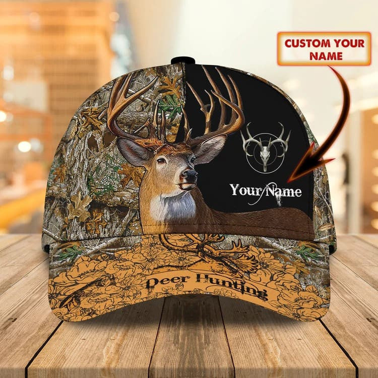 4th of July Deer Hunting Cap for Dad, Son 3D Classic Cap for Hunters Trucker Hats Custom Hats Gifts For Men & Women