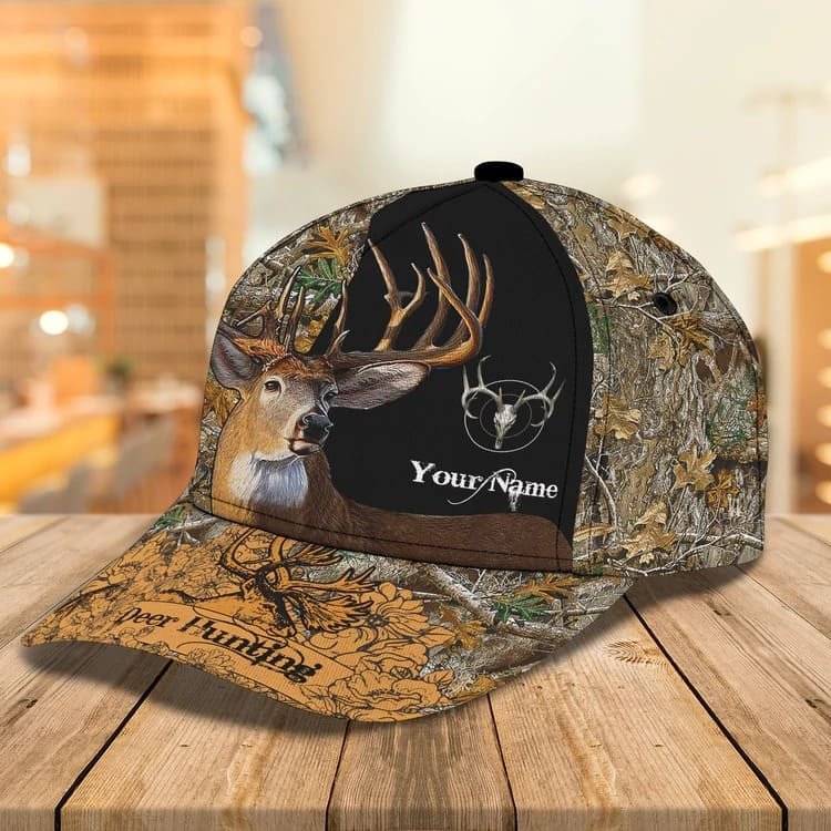 4th of July Deer Hunting Cap for Dad, Son 3D Classic Cap for Hunters Trucker Hats Custom Hats Gifts For Men & Women