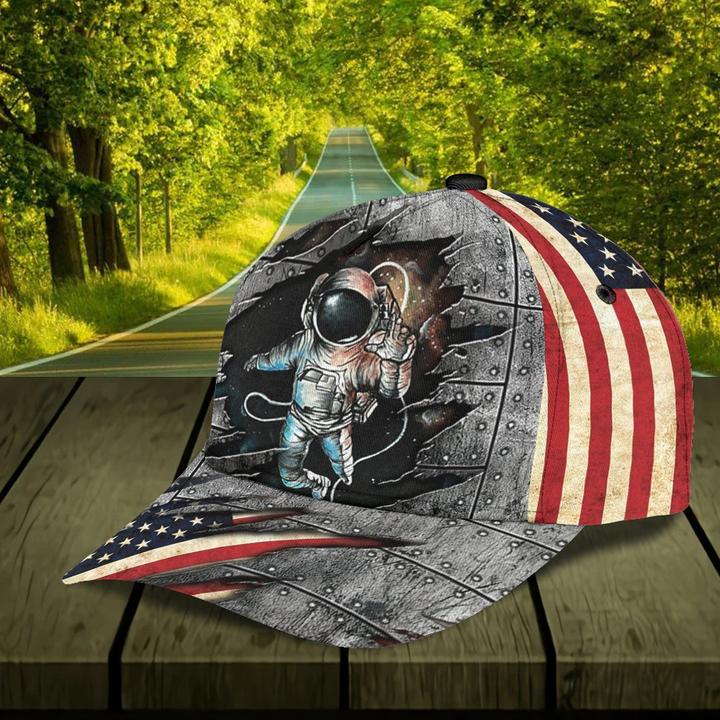 4th of July Personalized Astronaut Classic Cap, Proud of Astronaut Cap Hat Trucker Hats Custom Hats Gifts For Men & Women