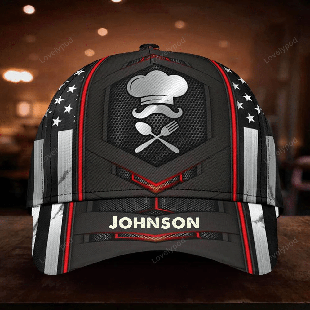 4th of July Personalized Chef Cap, Chef 3D Classic Cap All Over Printed for Dad, Him Trucker Hats Custom Hats Gifts For Men & Women