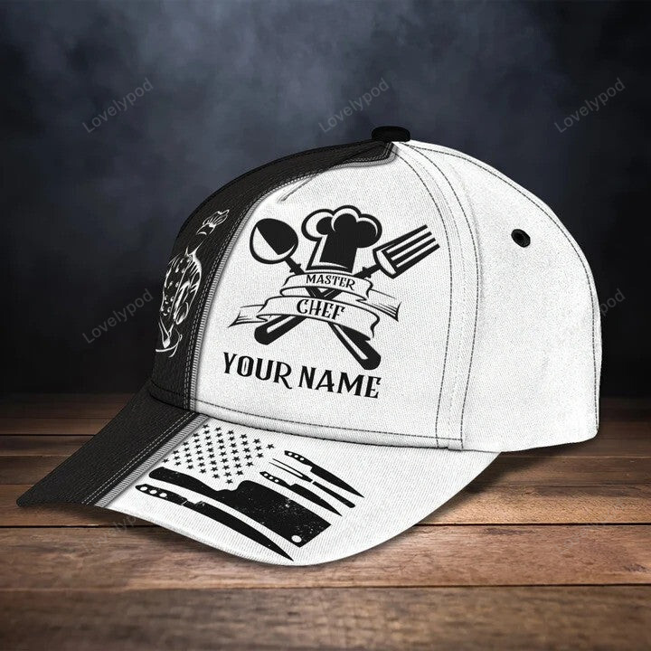 4th of July Personalized Chef Cap, Chef 3D Classic Cap All Over Printed for Dad, Him Trucker Hats Custom Hats Gifts For Men & Women