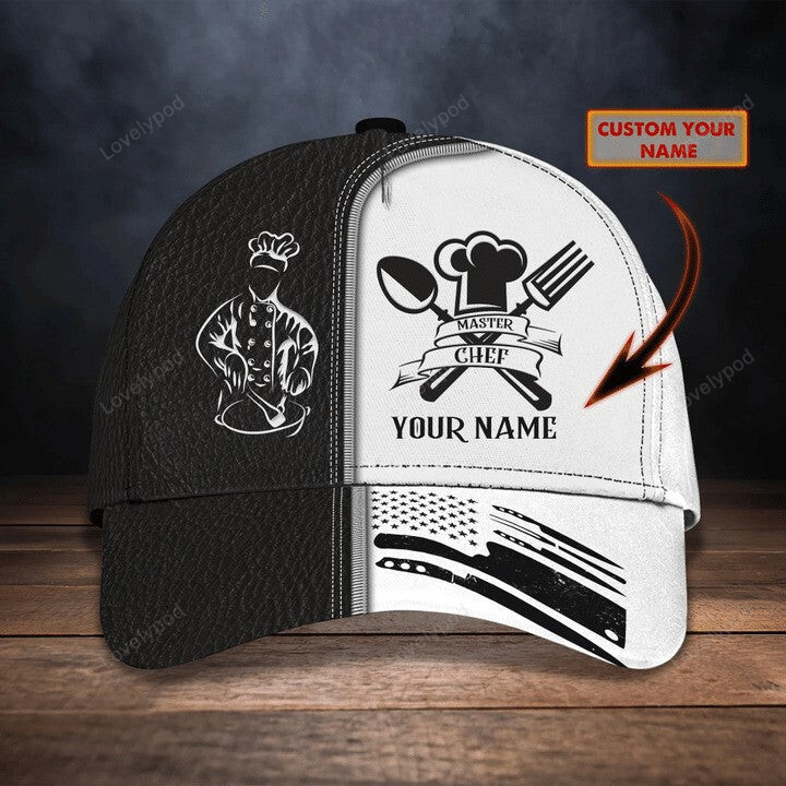 4th of July Personalized Chef Cap, Chef 3D Classic Cap All Over Printed for Dad, Him Trucker Hats Custom Hats Gifts For Men & Women