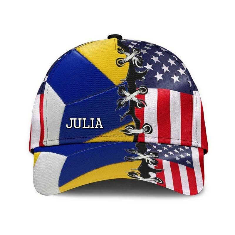 4th of July Volleyball Flag Classic Cap for Men, Women, Independence Day Volleyball Team Hat Uniform for Friends Trucker Hats Custom Hats Gifts For Men & Women