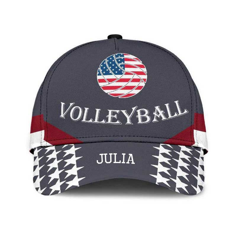 4th of July Volleyball Flag Classic Cap for Men, Women, Independence Day Volleyball Team Hat Uniform for Friends Trucker Hats Custom Hats Gifts For Men & Women