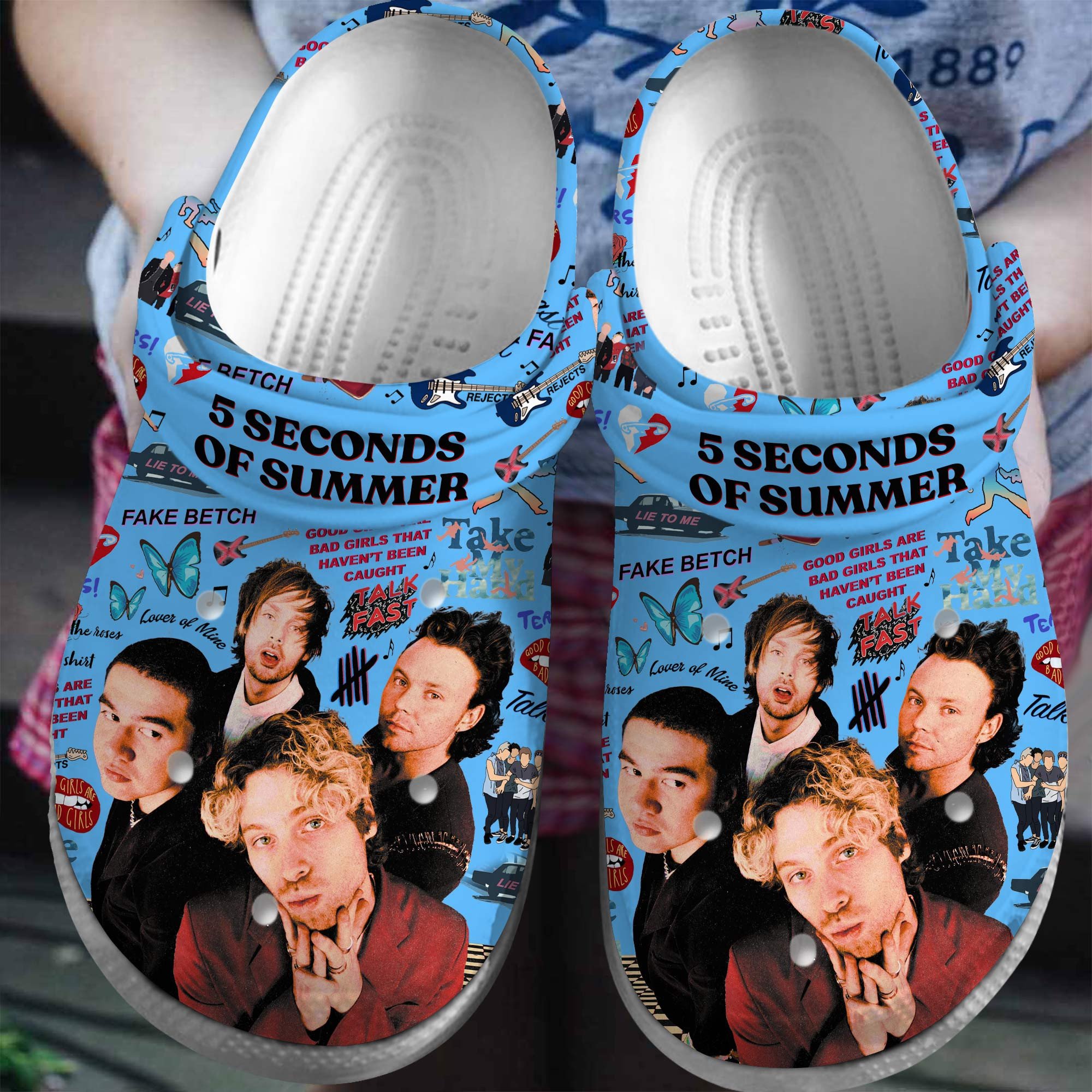 5 Seconds of Summer Band Music Crocs Crocband Clogs Shoes Comfortable For Men Women and Kids
