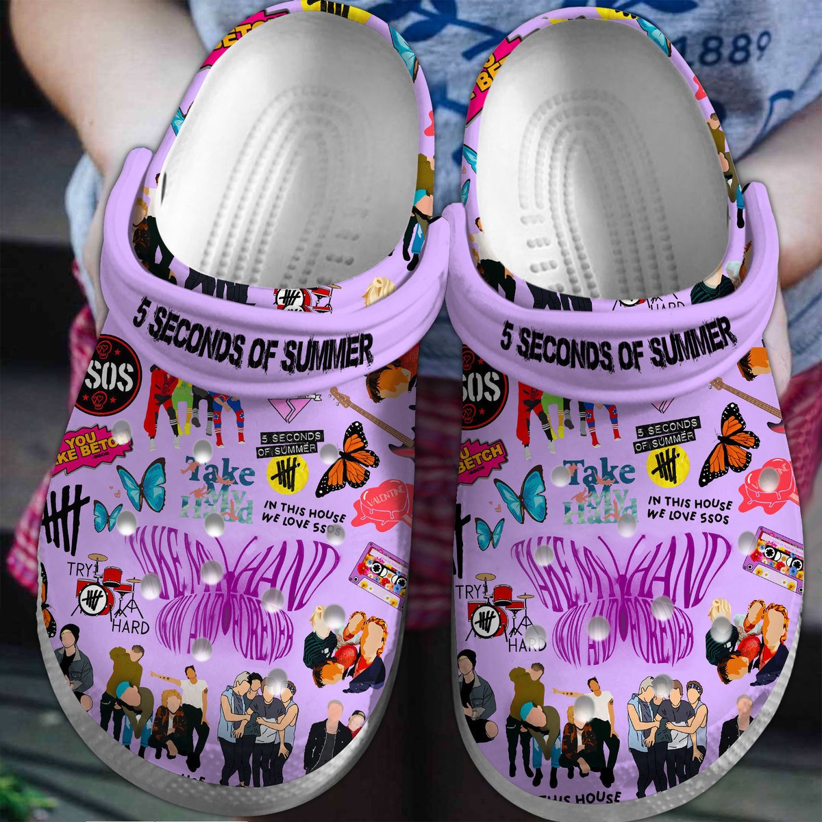 5 Seconds of Summer Band Music Premium Crocs Crocband Clogs Shoes Comfortable For Men Women and Kids