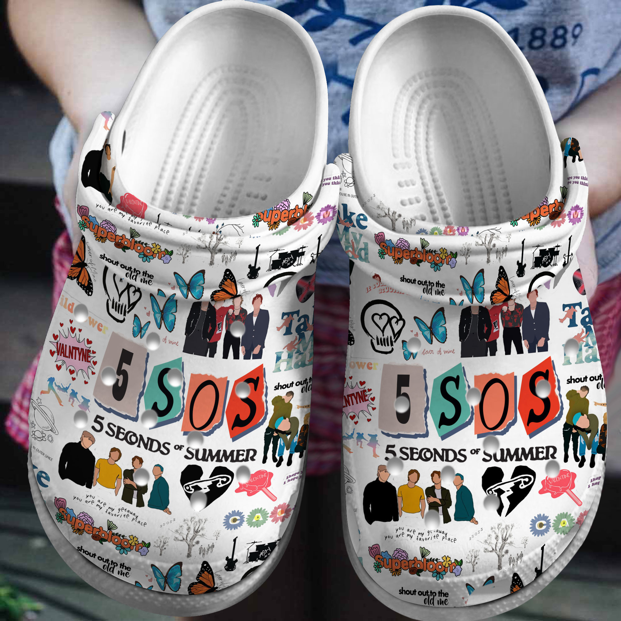 5 Seconds Of Summer Music Crocs Crocband Clogs Shoes Comfortable For Men Women and Kids