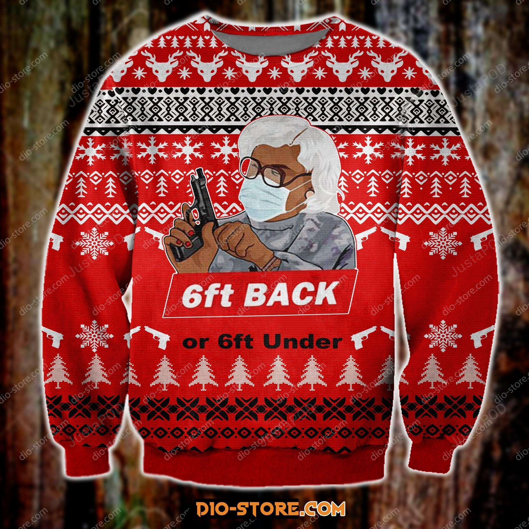 6Ft Back Or 6Ft Under 3D Print Ugly Christmas Sweater Adult 3D Funny Matching for family
