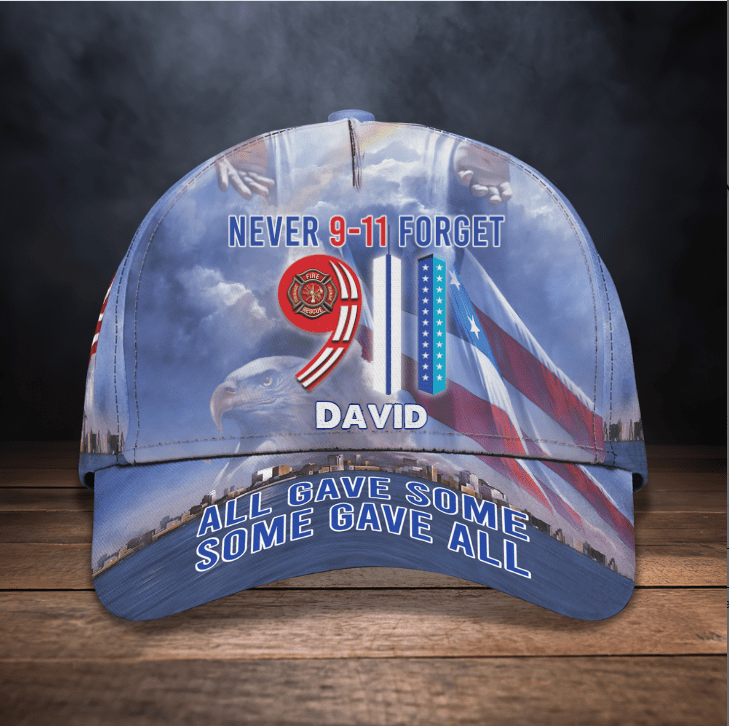 9.11 Never Forget Cap, September 11 attacks, Personalized Custom Name Hat, Remember Those Who Died Trucker Hats Custom Hats Gifts For Men & Women