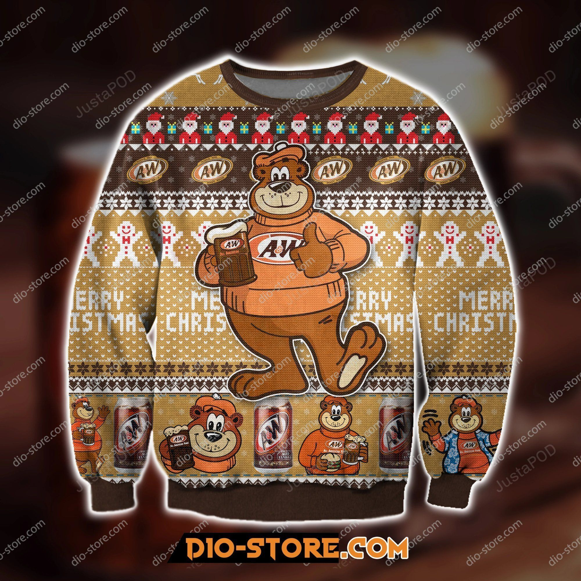 A&Amp;Amp;W Root Beer Ugly Christmas Sweater Adult 3D Funny Matching for family
